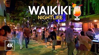 Hawaii Night Walk 💃🏼 Waikiki Beach Nightlife [upl. by Aretta]