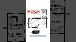 L shaped house design 2 bedroom shorts home [upl. by Omrelliug542]