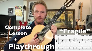 Fragile  Sting  Complete Lesson  Playthrough TAB [upl. by Fredie]