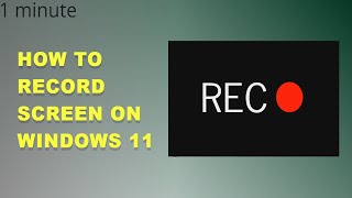 How To Record Screen On Windows 11 [upl. by Leatri985]