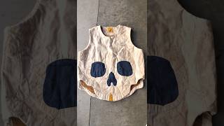 Panatomy No132 “Skull Pacthwork Vest”☠️ patchwork art sashiko mutsu prospectiveflow [upl. by Serene]