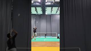 Smash on Badminton Singles serve shorts [upl. by Blader241]