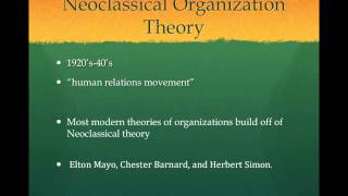 Overview of Classical and Neoclassical Organization Theory [upl. by Ettenowtna771]