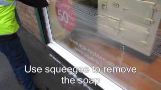 Traditional Window Cleaning Using a Glass Scraper  Basic Techniques Tutorial Video Unger [upl. by Claybourne]