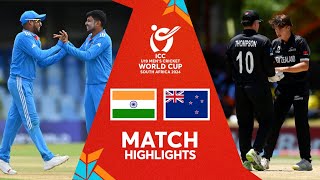 India v New Zealand  Match Highlights  U19 CWC 2024 [upl. by Annohsat]