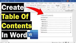 HOW TO CREATE A TABLE OF CONTENTS [upl. by Aivan647]