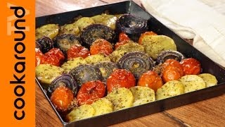 Patate pomodori e cipolle al forno  Contorno veloce [upl. by Eelyrag987]