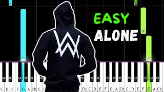 Alan Walker  ALONE  EASY Piano Tutorial  Beginner piano TUTORIAL [upl. by Grier]