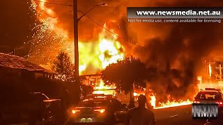 Fuel Tanker amp Petrol Station explodes after major fire in Campbelltown NSW Australia [upl. by Eusoj82]