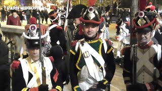 Grognards amp soldats de Napoléon le 2 décembre 2023  Ravivage de la Flamme du Soldat Inconnu à Paris [upl. by Oulman]