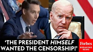 Josh Hawley Brings The Receipts To Show Biden Engaged In UnAmerican Censorship Of US Citizens [upl. by Eisac]