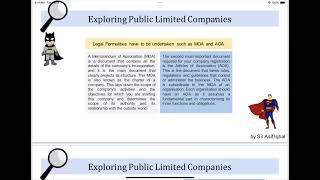 Legal Formalities of Limited Company As Level Business  MOA  AOA [upl. by Ynehpets]