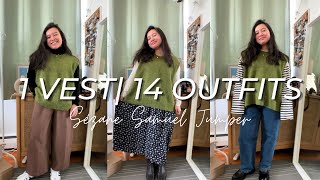 Sezane Samuel VestJumper in 14 Outfits  Anne [upl. by Naitsirc]