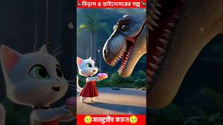 ভয়ানক ডাইনোসরের সাথে বিড়ালের বন্ধুত্ব 💖Cute Cat and Kitten goes to Jurassic Park cat catstory [upl. by Romelle582]