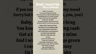 Part1 BABYMONSTER BILLIONAIRE Lyrics drip kpop babymonster lyrics ygentertainment [upl. by Orms]