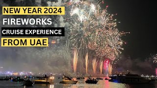 Cruise Experience To Watch Fireworks In Abu Dhabi  New Year 2024 Fireworks Celebration UAE  2024 [upl. by Aronas]