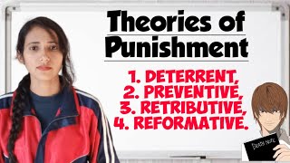 Theories of Punishment  Deterrent theory  Retributive theory  Preventive theory  Reformative [upl. by Materi]