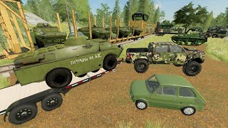 Moving tanks to new army base and using a submarine  Farming Simulator 22 [upl. by Isayg]