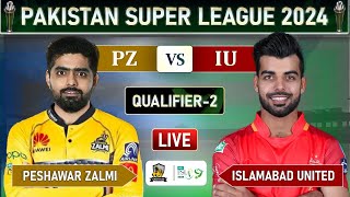 PSL LIVE PESHAWAR ZALMI vs ISLAMABAD UNITED ELIMINATOR MATCH LIVE COMMENTARY PZ vs IU  iu 13 OV [upl. by Anelegna]