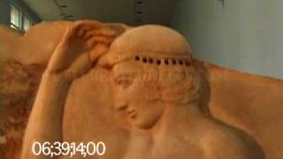 0056 Marble relief sculpture of victorious crowned athlete Sounion [upl. by Deadman]