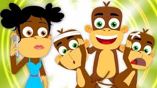 cinque piccole scimmie  filastrocca per bambini  Five Little Monkeys  Kids Tv Italiano [upl. by Htirehc]