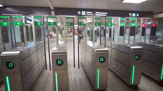 Sweden Stockholm Odenplan subway station escalator ride up to ticket concourse level [upl. by Mundford]