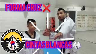 😃TAEKWONDO FORMA CRUZ ❌ cinturón blanco CLUB KUMGANG 🔥🥋 [upl. by Ynoep]