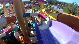 Delphin Be Grand Aqua park and water slides test 4K UHD [upl. by Hultin]