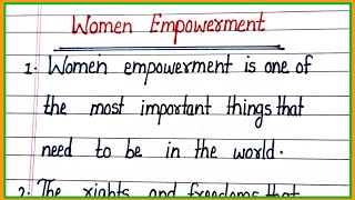 essay on women empowerment in english10 lines on women empowerment in englishmahila sasahktikaran [upl. by Hulton]