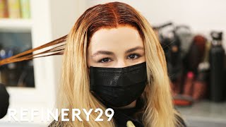 Chloe Lukasiak Dyes Her Blonde Hair Auburn Red  Hair Me Out  Refinery29 [upl. by Leann]