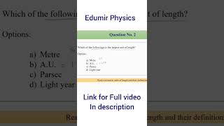 MCQ1 Measurements and Experimentation class 9 ICSE physics edumir icsephysics class9 [upl. by Coralyn573]