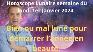 Astrologie Horoscope lunaire semaine du lundi 1er janvier 2024 [upl. by Eitteb]