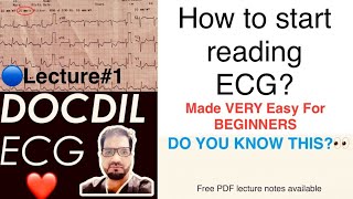 How to start ECG reading  First step in ECG reading  Basics of ECG Easy ECGECG paper basics [upl. by Sabina]