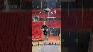 Double passage circus flying flyinghan gym acrobatics flip motivation trampoline fly [upl. by Urian359]