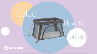 How to unfold the MaxiCosi Calao Light travel cot [upl. by Atisusej]