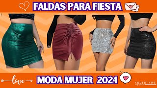 TENDENCIAS FALDAS PARA FIESTA DE MODA MUJER 2023  2024 [upl. by Eatnoid193]