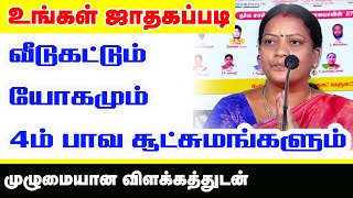 உங்கள் ஜாதகப்படி வீடு கட்டும் யோகமும்  4ம் பாவ சூட்சுமங்களும்  நாமக்கல் திருமதி மலர் கொடி அவர்கள் [upl. by Zucker]