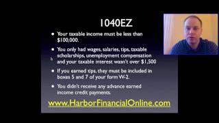 1040 ez Tax Form Instructions 2012 2013 [upl. by Haim]