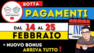 DAL 14 FEBBRAIO ⚡ INPS BOTTA PAGAMENTI UFFICIALI e DATE ANTICIPI ➡ RDC AUF NUOVO BONUS PENSIONI REM [upl. by Amaral]