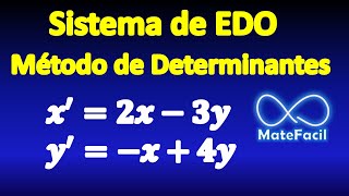 SISTEMA DE ECUACIONES DIFERENCIALES resuelto por método de determinantes [upl. by Hedelman]