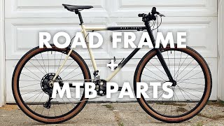 ASMR Bike Build Road frame with mountain bike components [upl. by Rudyard280]