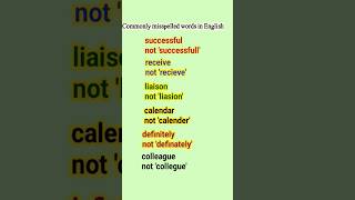 Commonly misspelled words in English englishclass [upl. by Anhoj]