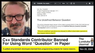 C Standards Contributor Banned For Using Word quotQuestionquot [upl. by Hsotnas]