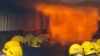 Demonstration of Flashover and Backdraft at a Burn Chamber fire firefighter training [upl. by Nannoc]