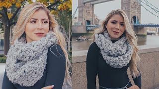 Crochet Infinity Scarf Tutorial  BEGINNER LEVEL  Easy And Fast [upl. by Annahoj]