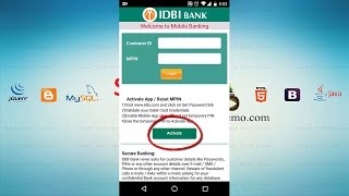 How to Generate MPIN and Activate IDBI Mobile Banking App [upl. by Perrin]