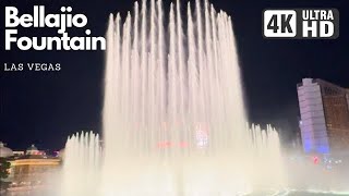 4K Bellagio Fountain Water Show at Night  Las Vegas Strip Best Attraction  Fountains of Bellagio [upl. by Suitangi171]