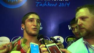 Abdulrashid SADULAEV RUS interview after his Gold Medal in Tashkent 2014 [upl. by Cutlor]