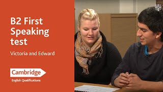 B2 First Speaking test  Victoria and Edward  Cambridge English [upl. by Nailil358]