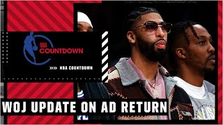 Woj outlines Anthony Davis’ next steps for Lakers return  NBA Countdown [upl. by Gusella]